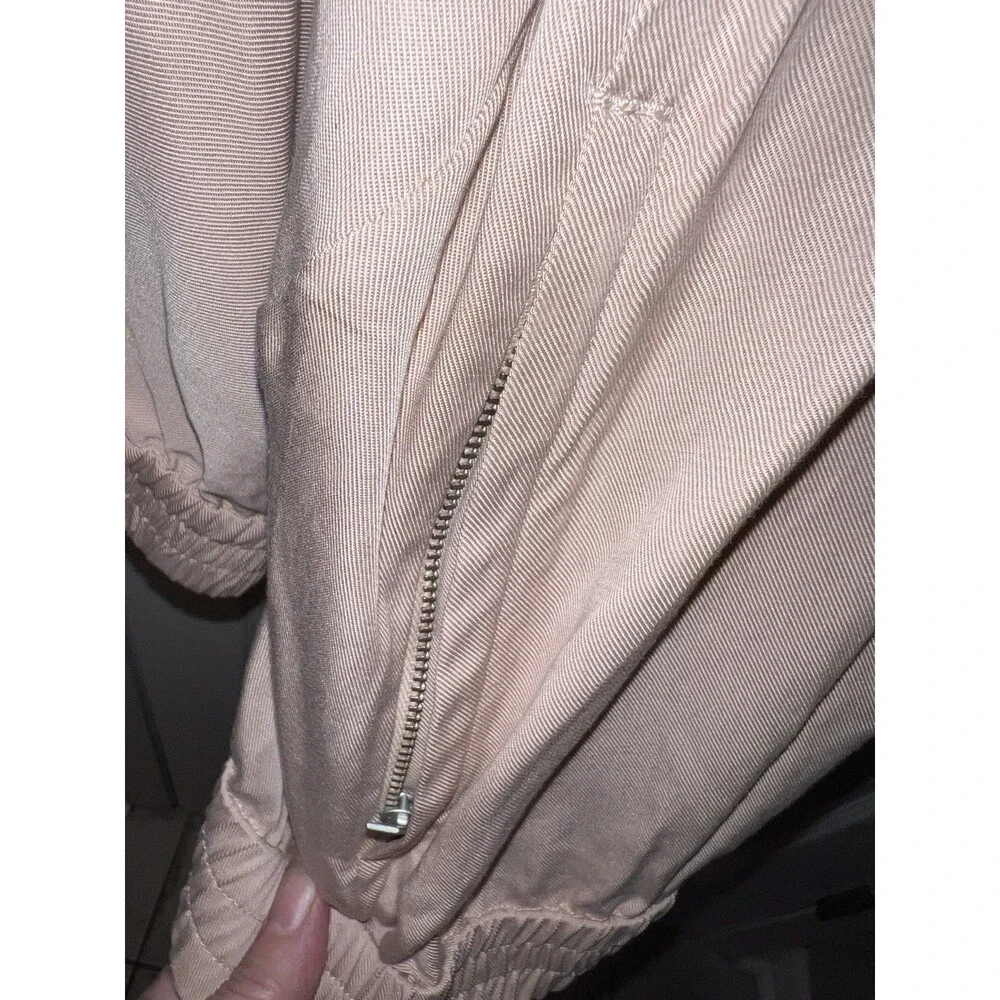 COS Hooded Zip Up Jacket Womens XS Pink Oversize Boyfriend Minimalist Casual